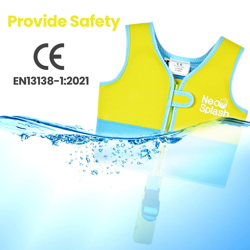 Kids Swim Vest Neoprene Swimming Aid with Adjustable Safety Strap for Age 1-3 and 3-6 KS-GB - BeesActive Australia