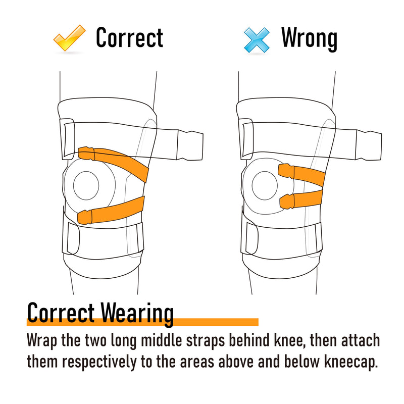 Adjustable Hinged Knee Brace – Dual Side Hinges for ACL, PCL, MCL Injury Support, Meniscus Tear, Arthritis Pain Relief, Post-Surgery Recovery (Black, S/M) Black