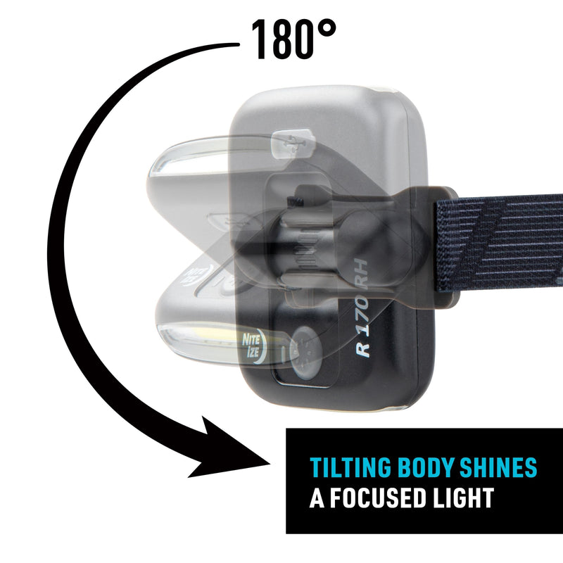 Nite Ize Radiant 170 Rechargeable Headlamp - Durable Headlamp with Rechargeable 170 Lumen Light - Great for Camping, Hiking & at-Home Projects - Coyote