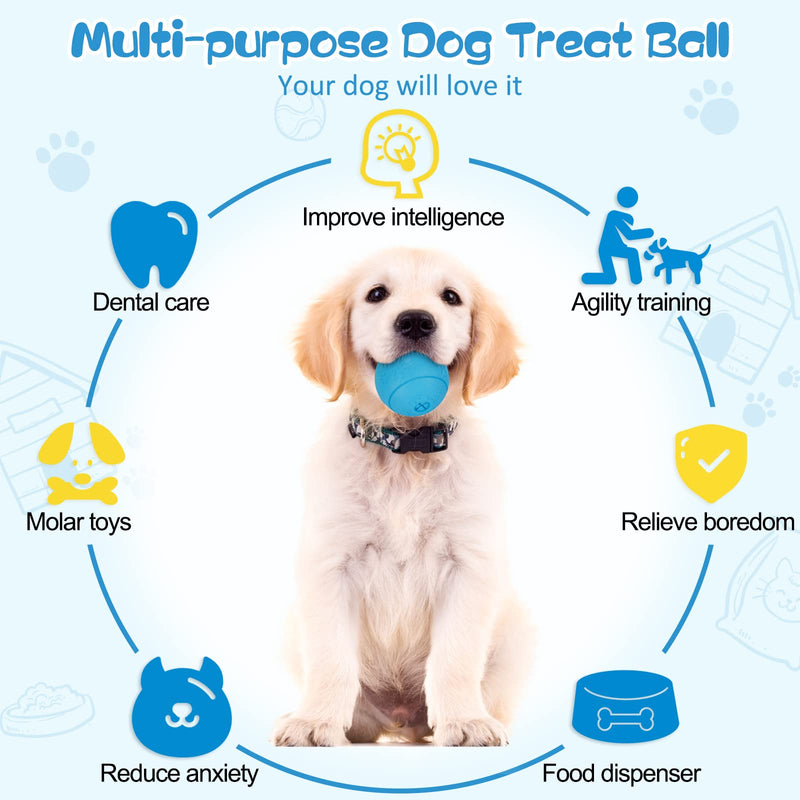 HIPPIH Dog Puzzle Toys 2 Pack, Interactive Dog Toys for Large Dogs & Small Dogs, Puppy Toys for Treat Dispensing, Durable Dog Balls for Teeth Cleaning/IQ Training, Dog Enrichment Toys for Chewing Yellow＋Blue - BeesActive Australia