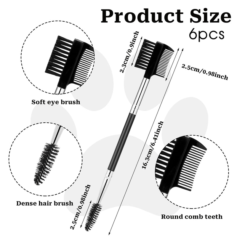 6 Pcs Dog Tear Comb Tear Stain Remover Comb Double-Head Dog Eye Brush Dog Eye Cleaning Comb Dog Eye Comb Brush Pets Grooming Comb Double-Sided for Dogs Cats (Black) - BeesActive Australia