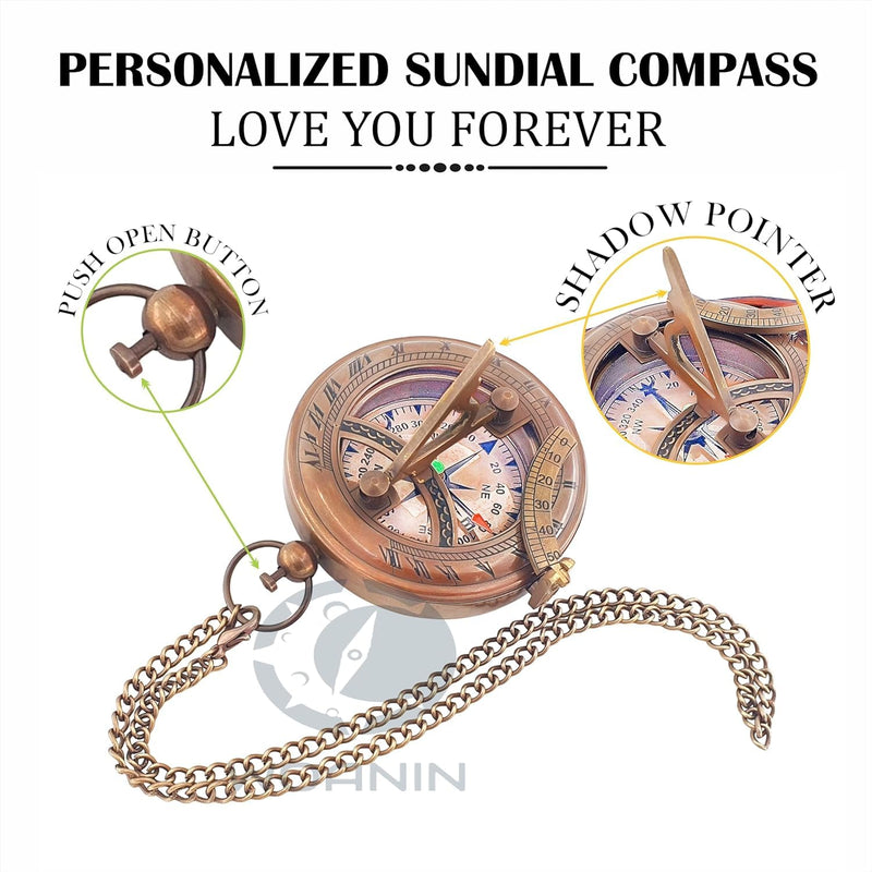 Engraved Compass, to My Husband I Love You, Brass Compass Engraved Gifts for Men, Bronze for Men, Romantic Gifts for Him/Her, Keepsake Gifts for Husband #1 Husband