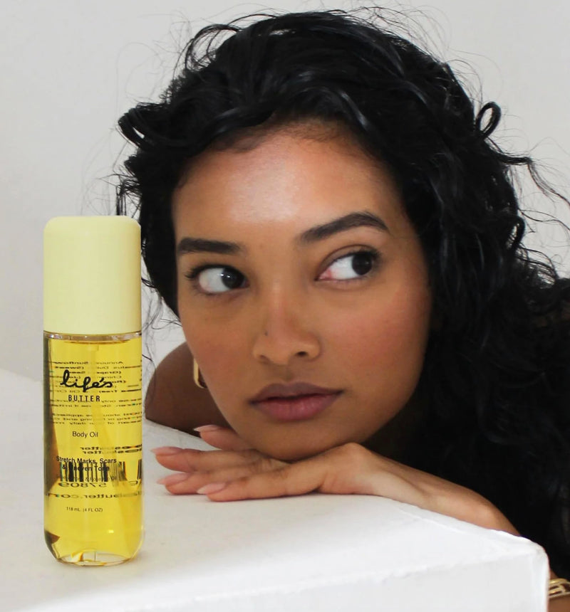 Life’s Butter Body Oil - Hydrating Stretch Mark & Scar Care For All Skin Types - Made in USA, Cruelty-Free, Hypoallergenic -100% Natural & Organic - Jojoba, Sweet Almond & Grapeseed Oils - Smooth Skin