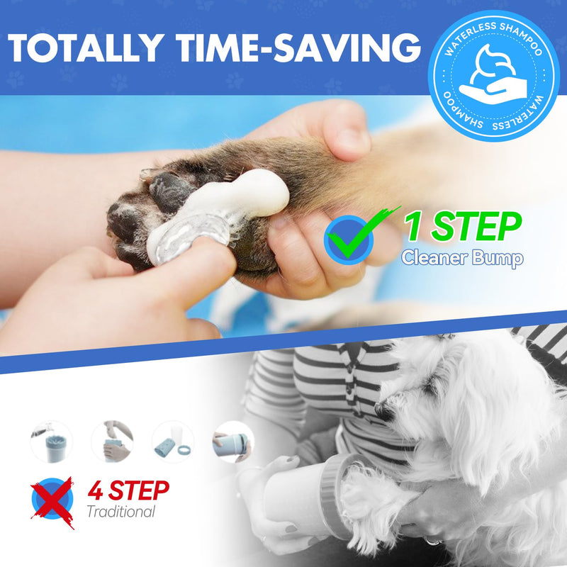 Paw Cleaner | No-Rinse Foaming Cleanser for Dogs Cats | 6.8 fl oz | Gentle and Safe | Pleasant Smell | Deep Clean Pet Paws | Bottle with Removable Soft Silicone Brush Paw Cleaner (1 Bottle) - BeesActive Australia