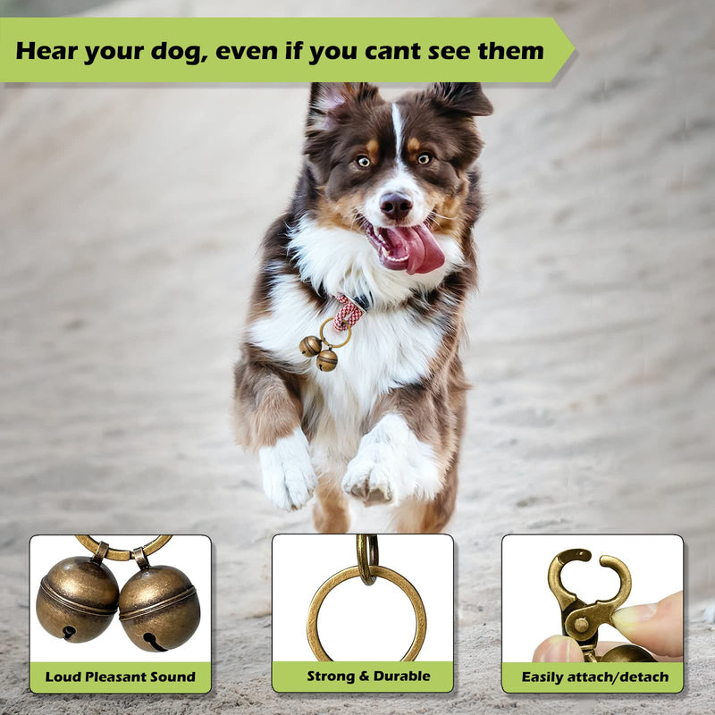 Cat & Dog Collar Bell, Pack of 2, Extra Loud Dog Bell for Pet Tracking & Saving Wildlife, Birds, Durable Iron Split Ring & Lobster Bell Clip (Nickel, 2 Pack) - BeesActive Australia