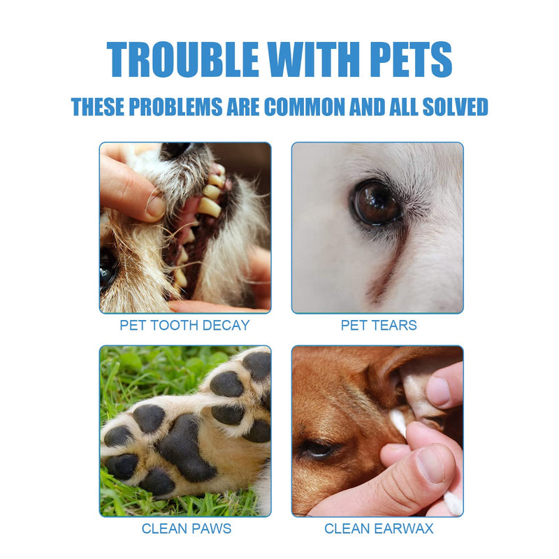 Pet Dental Finger Wipes, Oral Cleansing Teeth Care Finger Cots Wipes Pads for Dogs and Cats, Optimize Oral Health, Reduces Plaque, Freshen Breath - 50 Wipes - PawsPlanet Australia