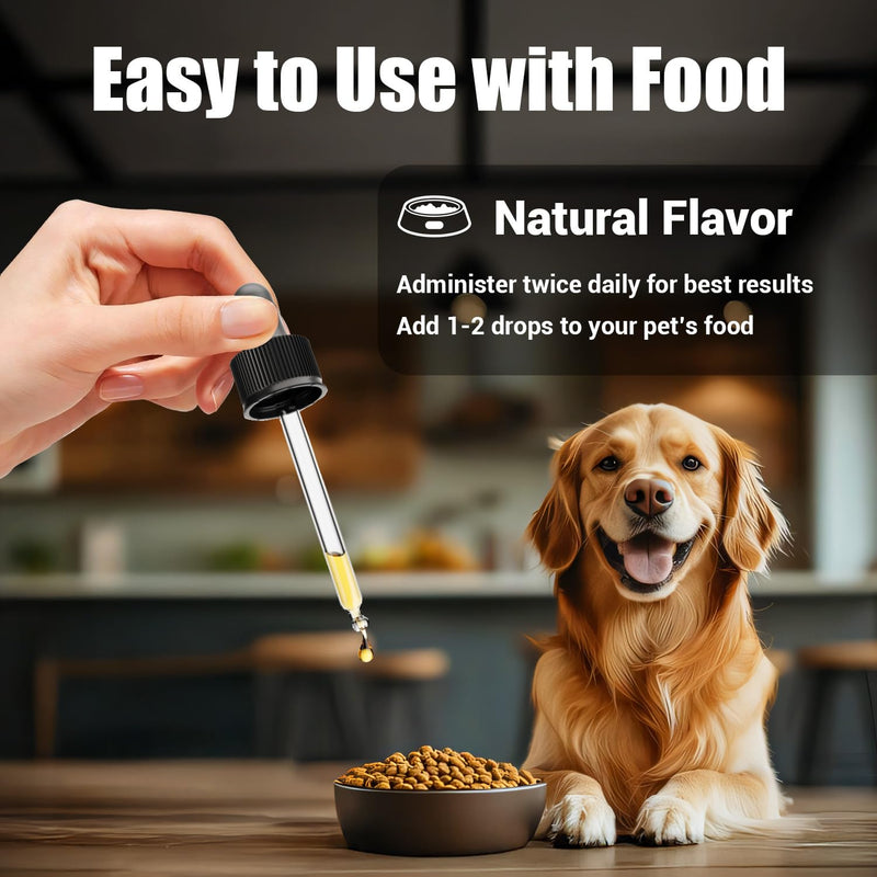 Quercetin for Dogs, Dog Quercetin Liquid Drops, Dog Quercetin Herbal Supplement Support Allergy Relief,Immune Health, Respiratory Health, Skin Health, Gluten Free, Non GMO (60 ml/2 Oz) - 2 Pack