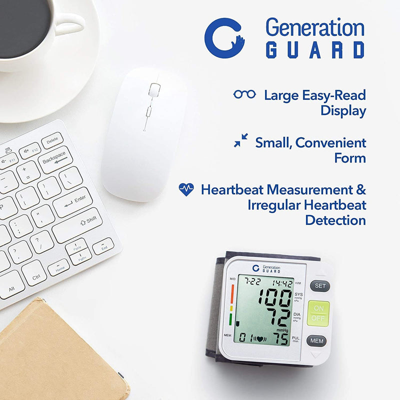 Clinical Automatic Wrist Blood Pressure Monitor with Portable Case, Irregular Heartbeat BP and Adjustable Wrist Cuff Perfect for Health Monitoring - BeesActive Australia