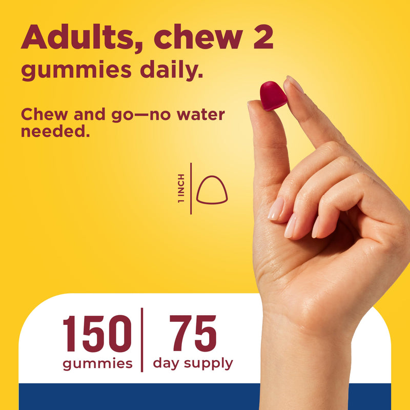 Nature Made Multi for Men, Mens Multivitamins Gummies, 150 Count | Gummy Vitamins and Minerals for Energy Metabolism Support, Multivitamin for Men, Cherry & Mixed Berry Flavors, 75 Day Supply 150 Count (Pack of 1)