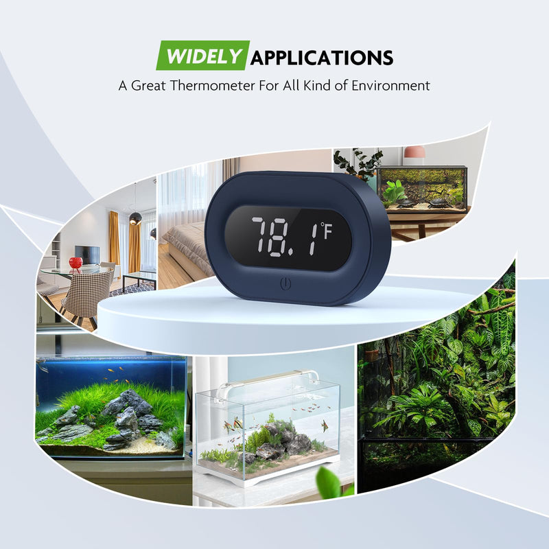 PAIZOO Fish Tank Thermometer, LED Digital Aquarium Thermometer Highly Accurate Temperature Measurement, Tank Thermometer for Freshwater and Saltwater, White Display ±0.9℉ - BeesActive Australia