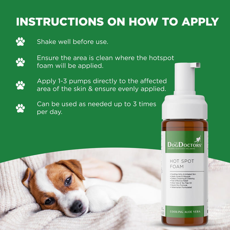 Dog Doctors Hot Spot Foam – hot spot Support for dogs, Tea Tree & Aloe Vera Formula, Helps Soothe Itchy Skin, Supports Sensitive Areas from Pawing & Chewing, Dog Itchy Skin Care