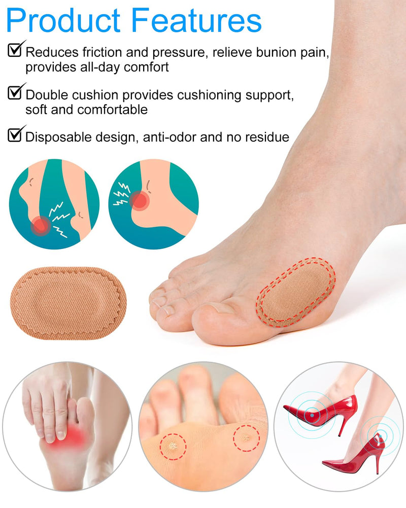 36Pcs Bunion Pain Relief Pads to Wear with Shoes, Self-Adhesive Bunion Protector Pad Corn Cushions for Women Men to Reduce Friction and Pressure