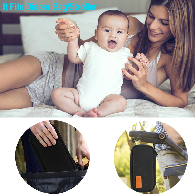 Breast Milk Cooler Travel Bag,Storage 4-6 Bag Freezer Milk,Insulated Cooler Bag With 2 Ice Pack,BreastFeeding Moms Travel/Daycare Essentials,Small,Black black - BeesActive Australia