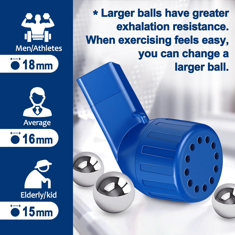 Lung Exerciser, Acapell Flutter Valve Device, Mucus Clearance and Lung Expansion Device, Breathing Trainer for Lung Recovery | Natural Expiratory Exerciser Dark Blue-e - BeesActive Australia