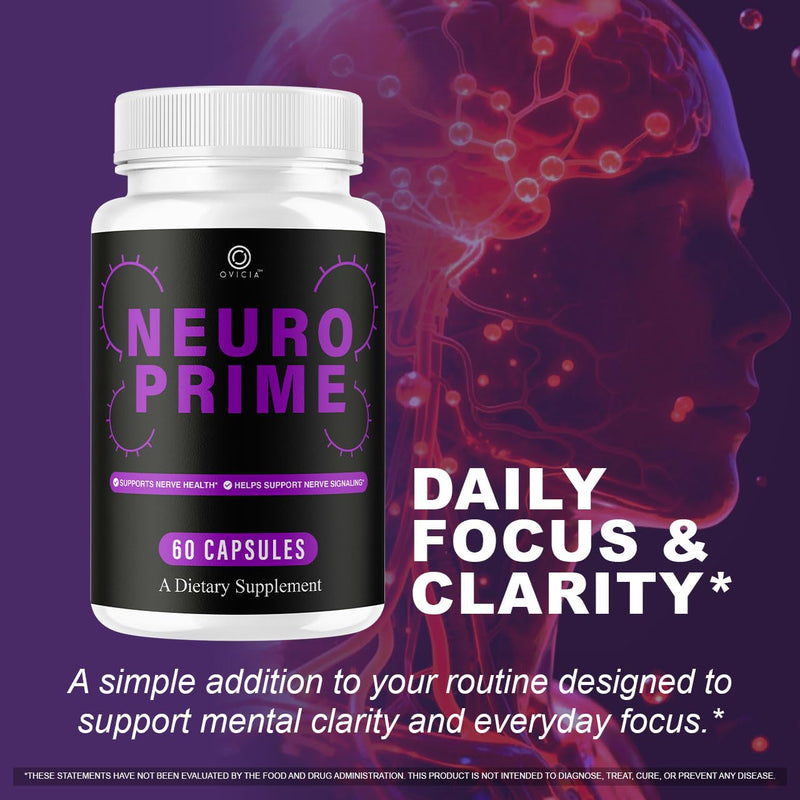 Neuro Prime - Neuro Prime Advanced Formula Capsules, NeuroPrime Pills All Natural Ingredients Daily Premium Support Vitamins for Overall Health & Wellness Reviews, 60 Capsules for 1 Month