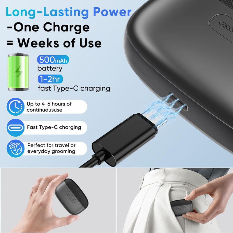 Electric Nail Clipper, Rechargeable Nail Trimmer with LED Light & Nail Storage, One-Touch Quiet Fingernail & Toenail Cutter for Adults & Seniors, USB-C, Long Battery Life（Black） Version 02