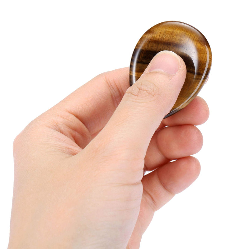 CrystalTears Tiger's Eye Thumb Worry Stone Healing Crystal Pocket Palm Stone Worry Stones for Anxiety Stress Relief #1 Tiger's Eye