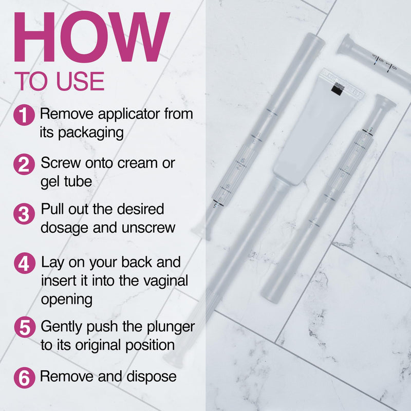 Disposable Plastic Vaginal Cream Applicators - Threaded End to Fit OTC Gel or Cream Products - Accurate Dosage Markings Measurements - 20 Pack - BeesActive Australia