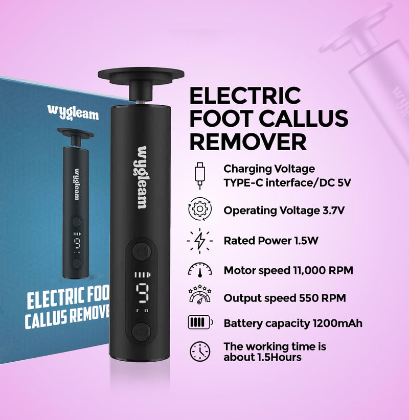 Electric Callus Remover for Feet & Nail File Drill Kit - 2 in 1 Rechargeable Pedicure Tools for Flawless Feet - Professional Foot File with 3 Speeds for Dead Skin Removal - At Home Pedicure Black - BeesActive Australia