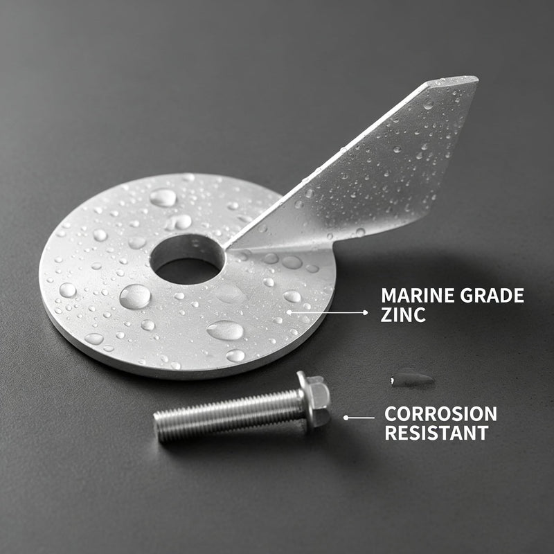 Zinc Trim Tab Anode 17264T2 for Mercury Mariner Force 30-75 HP Outboard Motor Replacement 17264C1 F17264C1 Anti-Corrosion Anode 30-75HP - BeesActive Australia