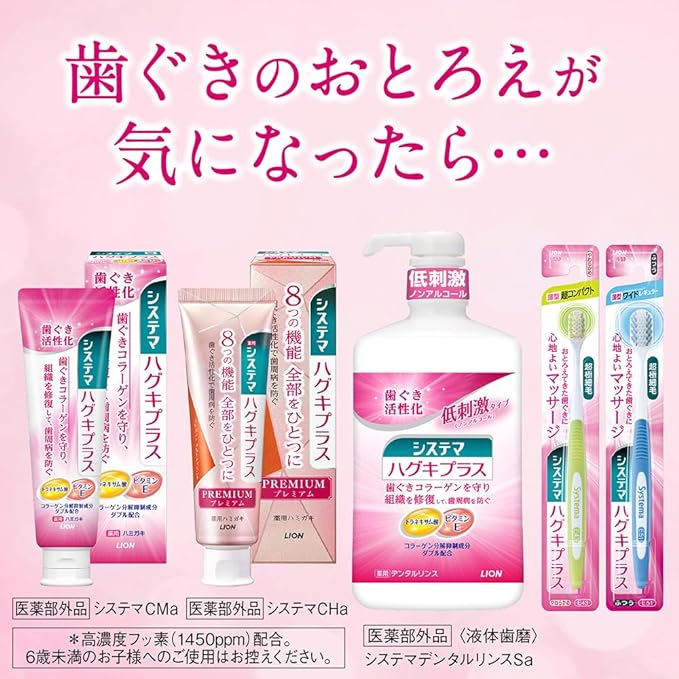 Systema Pug Plus (Quasi-Drug) Toothpaste, Periodontal Disease, Fluorine, 2 Packs of 3.2 oz (90 g) + Toothbrush Included - BeesActive Australia