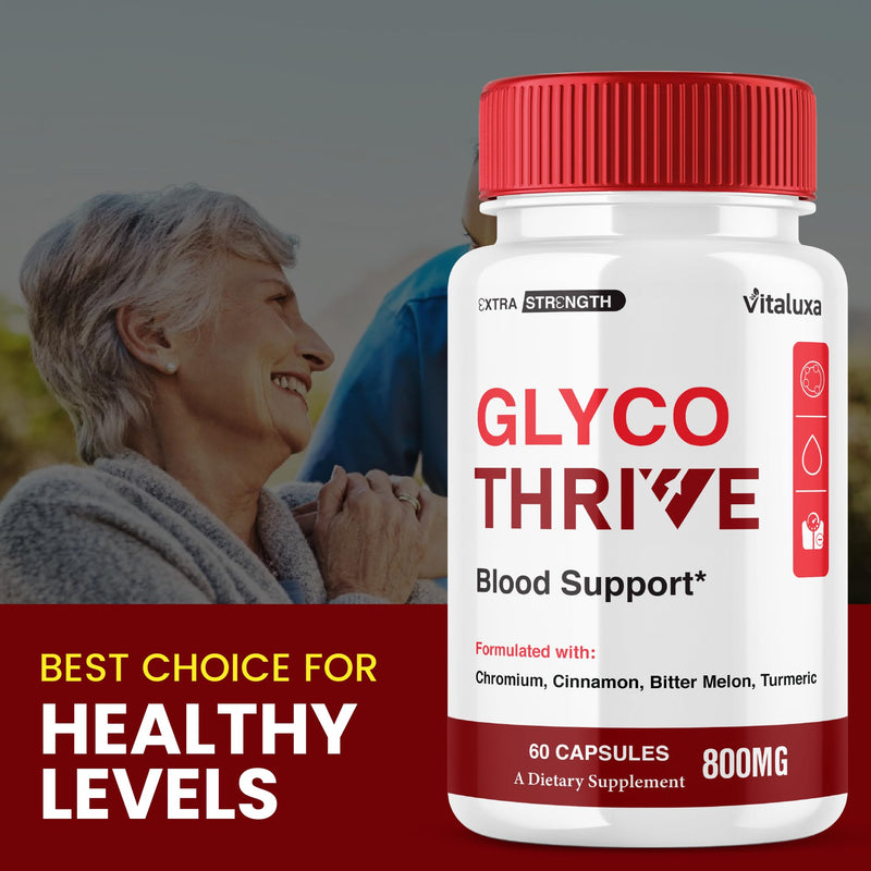 Glyco Thrive Capsules, GlycoThrive Blood Support Supplement Pills, Premium Natural Daily Multivitamin Wellness Formula for Maximum Energy & Overall Balance Health, Glyco Thrives Reviews (60 Capsules)