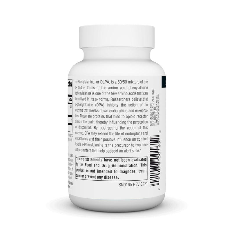 Source Naturals DLPA DL-Phenylalanine* - 750 mg - 60 Tablets 60 Count (Pack of 1)