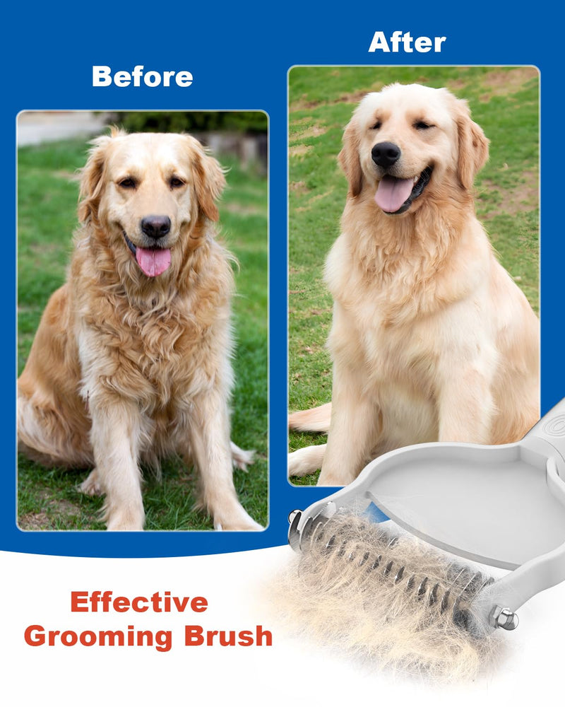 Cat Brush for Shedding, Dog Brush for Shedding, Undercoat Rake for Dogs, Cat Brushes for Indoor Cats Shedding, Dematting Comb for Dogs, Cat Hair Brush for Knots, Tangles, Loose and Matted Fur, Orange - BeesActive Australia