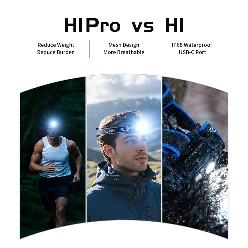 WUBEN H1 Pro Rechargeable Headlamp, 1200 High Lumen Ultra Bright LED Head Lamp, 11 Modes 180°Adjustable IP68 Headlight with Red Light for Outdoors Camping Hunting Hiking Running Fishing Gear White