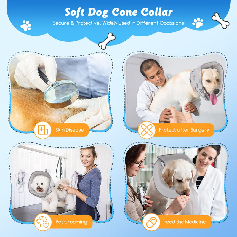 Nobleza - Foldable neck collar for dogs and cats, adjustable dog collar, dog collar, leak protection for dogs, soft protective collar for dogs, prevention of injuries or wounds licking or scratching, XS neck circumference: 13cm-18.5cm - BeesActive Australia