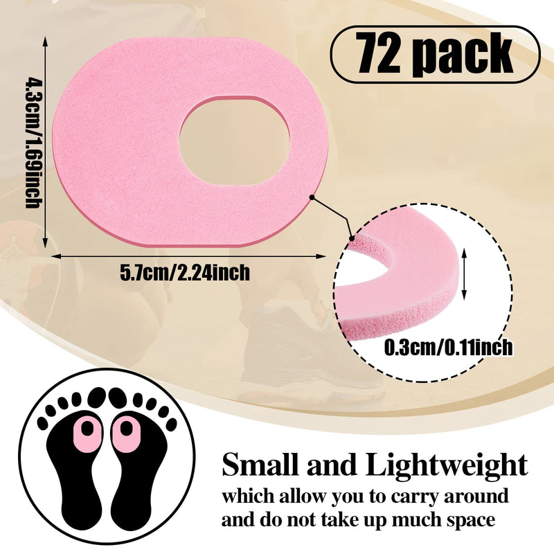 Nuanchu 72 Count Soft Foam Callus Cushions Oval Corn Cushion Pads Pink Self Stick Adhesive Foot Care pads Waterproof Corn Protectors for Feet Women Men - BeesActive Australia