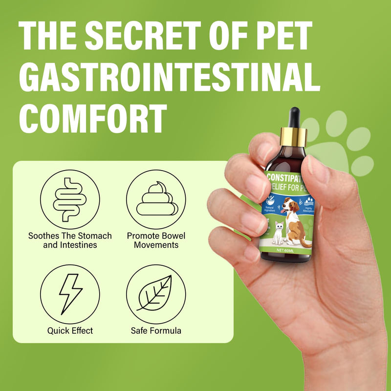 Cat Constipation Relief,Constipation Relief for Dogs & Cats - Cat Laxative - Cat Stool Softeners for Digestive Health - 100% Natural Gentle Supplement - 60ml - BeesActive Australia