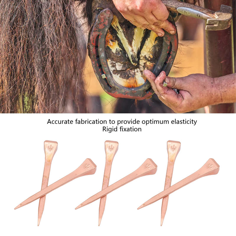 Mxzzand 250Pcs Horseshoe Nails Copper Plating Shoeing Nails with Plastic Box for Raise Livestock(E3 45mm/1.77in) E3 45mm/1.77in - BeesActive Australia