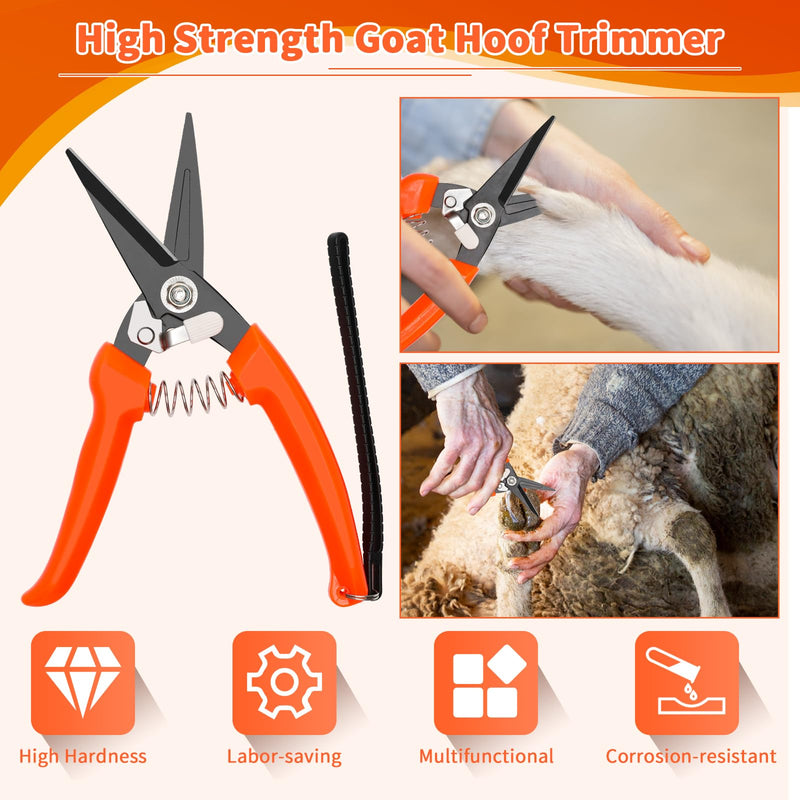 Goat Hoof Trimming Shears, 8Inch Double-Sided Hoof File/Goat Hoof Trimmer for Sheep/Storage Bag, Hoof Rasp Kit for Lamb - BeesActive Australia