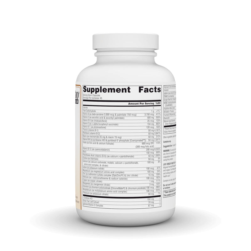 Source Naturals Life Force Multiple Iron Free Multivitamin,180 Capsules | No Iron Bio-Aligned Formula® - Delivering 40+ Ingredients for Foundational Nutrition | Contains Soy* 180 Count (Pack of 1)