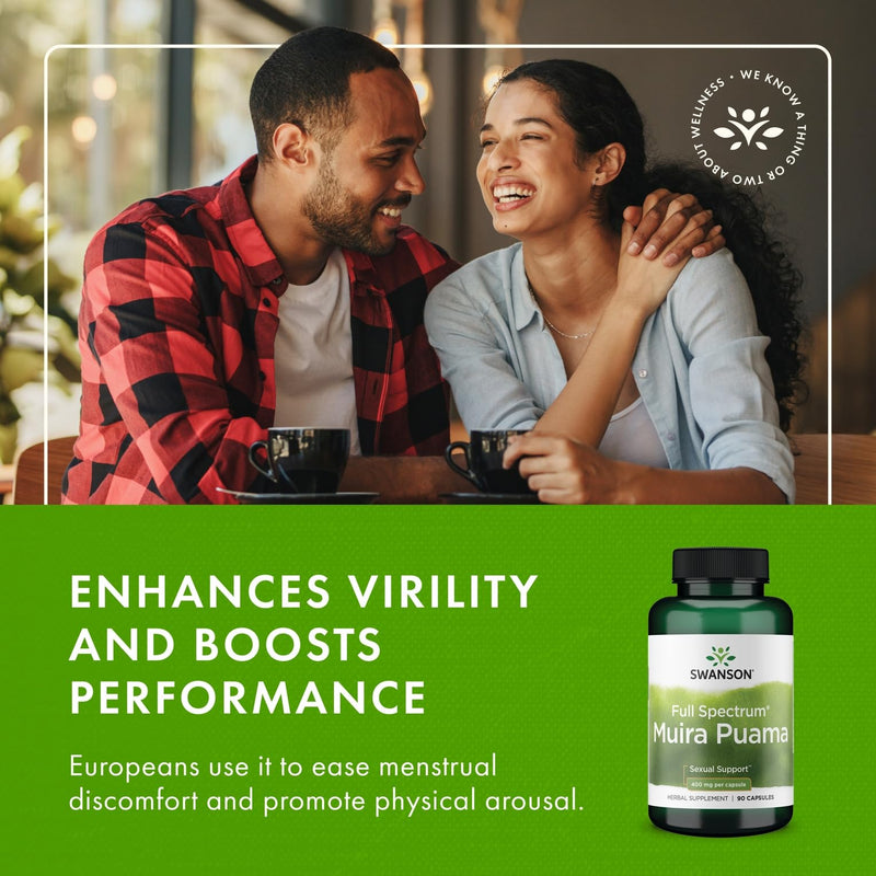 Swanson Muira Puama Root Sexual Health Virility Libido Boost Support Men's Women's Supplement 400 mg 90 Capsules (3 Pack) - BeesActive Australia