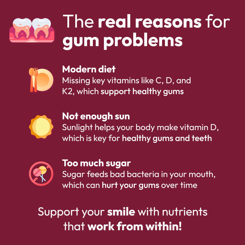 Strong Jaw Gum Restore - Gum Repair for Receding Gums | Teeth Magnesium Supplements, Oral Care, Remineralizing Dental Health Vitamins for Adults | 1 Month Supply, 180 Capsules, Made in USA