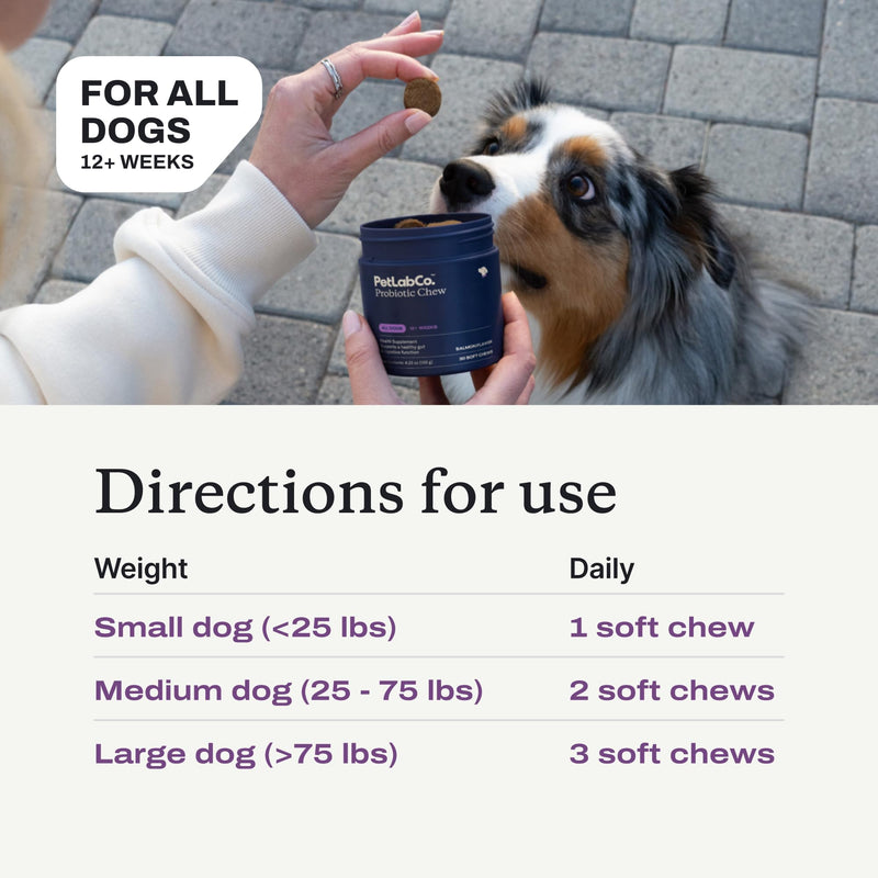 PetLab Co. Probiotics for Dogs, Support Gut Health, Occasional Diarrhea, Digestive Health & Seasonal Allergies - Pork Flavor - 30 Soft Chews - Packaging May Vary (Value 2-Pack)