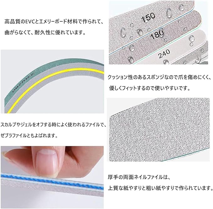 LIKENNY Sponge Nail File, Gel Nail File, Nail File, Double Sided Nail Polish Cuticle, Set of 6 (150, 180, 240, 100/180, 200/280, 1000/4000) -  Australia