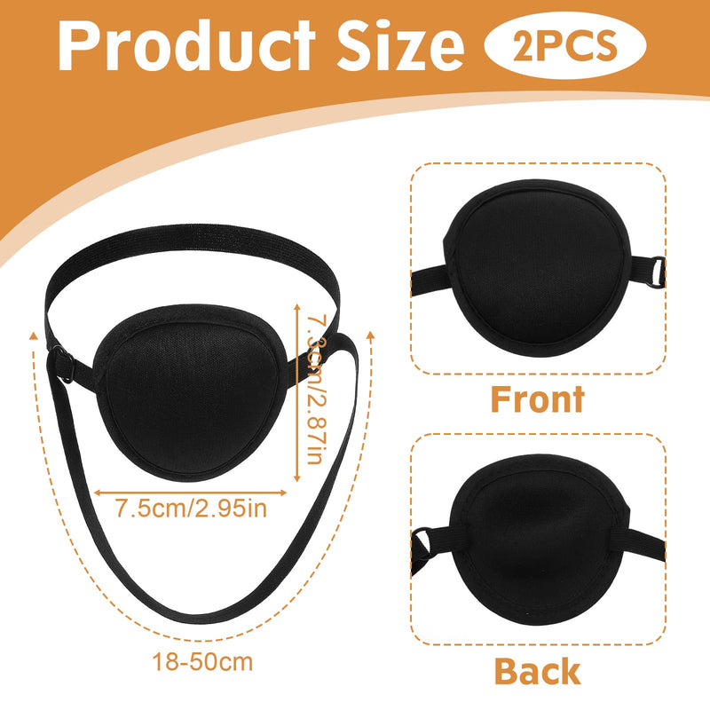 2pcs Eye Patch for Dogs, Adjustable Dog Eye Patch, Soft and Comfortable Eyes Patches, Used for Postoperative Eyes Injuries in Medium and Large Dogs, Black