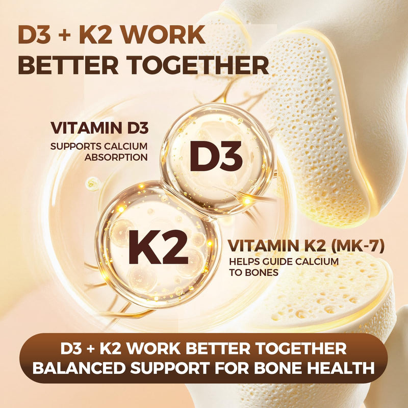 wuliao Vitamin D3 K2 10,000 IU – 2-in-1 D&K Complex with Vitamin K2 (MK-7), Supports Bone & Calcium Absorption, Immune Support, Non-GMO, 300 Softgels (1 Pack) 300 Count (Pack of 1)