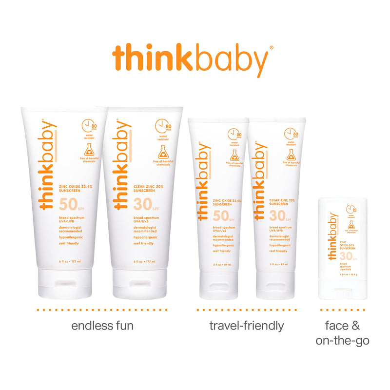 Thinkbaby SPF 50+ Baby Mineral Sunscreen ‚Äì Safe, Natural Sunblock for Babies - Water Resistant Sun Cream ‚Äì Broad Spectrum UVA/UVB Sun Protection ‚Äì Vegan Baby Sunscreen Lotion, 3 Oz. 3 Ounce (Pack of 1) SPF 50 Mineral Sunscreen - BeesActive Australia
