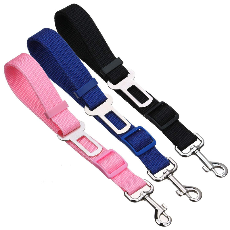 Elisel Elisel 2 Packs Adjustable Length Pet Dog Cat car seat Belt Pet seat Belt Pet Accessories for Dogs Cats and Pets (Black) black - BeesActive Australia