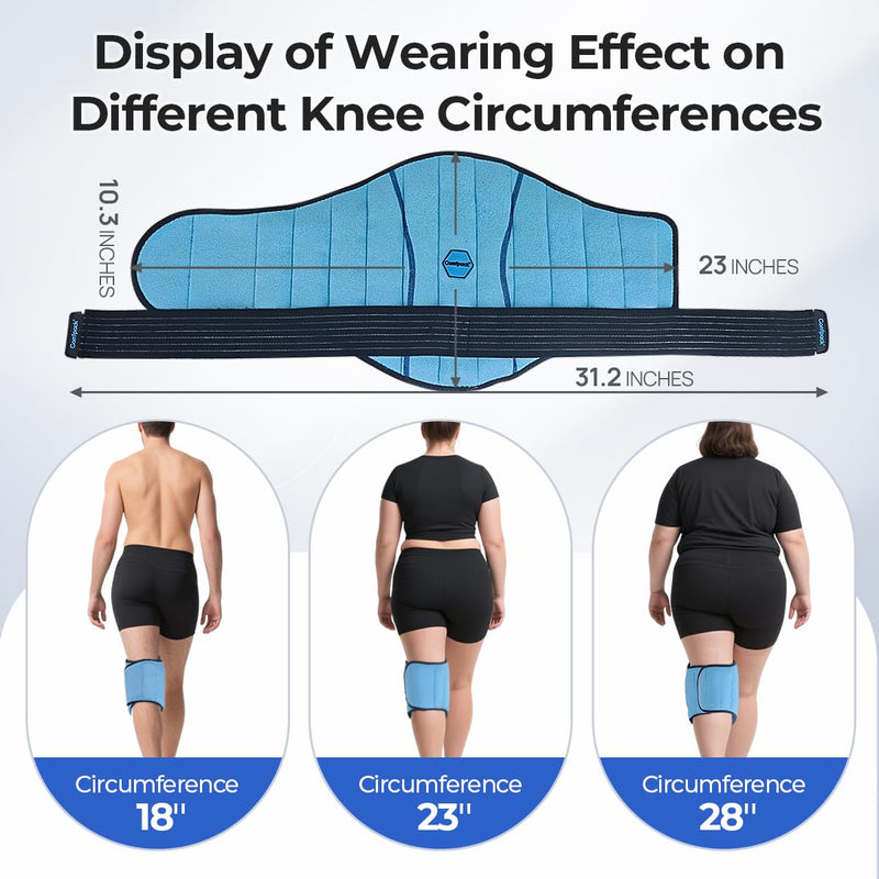 Ice Pack for Knee Replacement Surgery, 2 Hours Long Lasting Coldness Ice & Compression Therapy Flexible Knee Ice Pack Wrap for Arthritis Pain, ACL, Sports Injuries L - BeesActive Australia