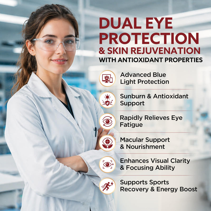 18-in-1 Astaxanthin 24mg & Lutein 40mg with Zeaxanthin Supplements, Fresh Microalgae Source with Lycopene, Grape Seed, Vitamin E, & More Supports Eye, Skin, Antioxidant, 8 Month Supply, 240 Softgels