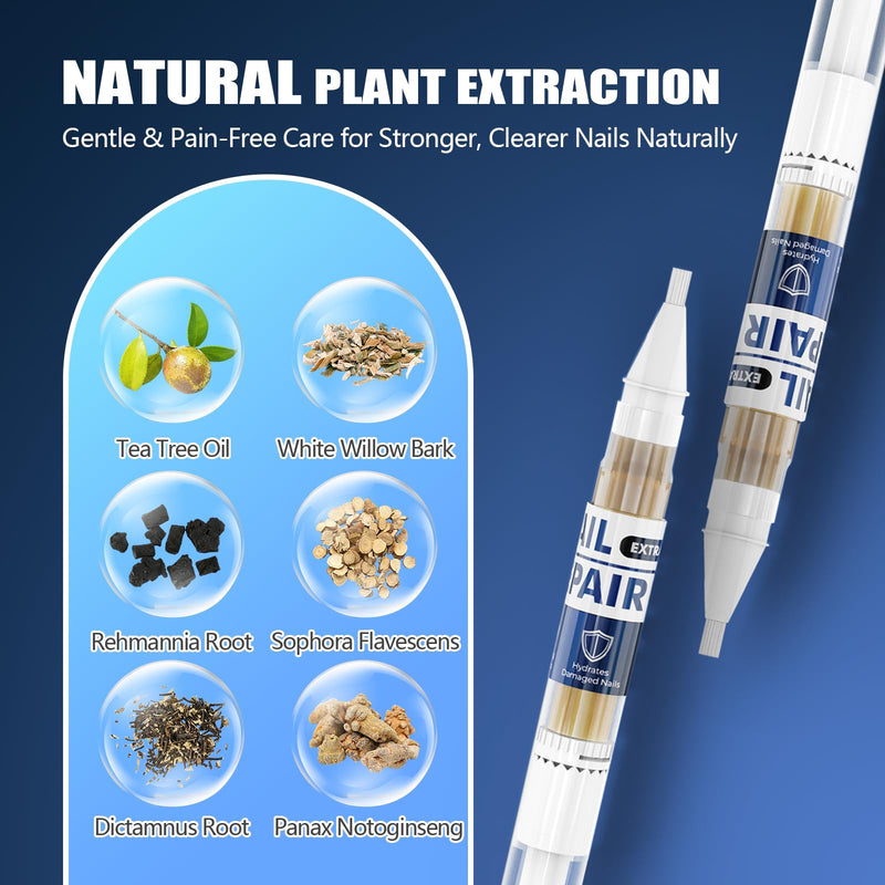 Toenail Fungus Pen – 25% Undecylenic Acid, Toenail Fungus Treatment Extra Strength, Nail Fungus Treatment Pen for Toenail & Finger, 5 x 3ml, Complete Care Kit with Nail Tools