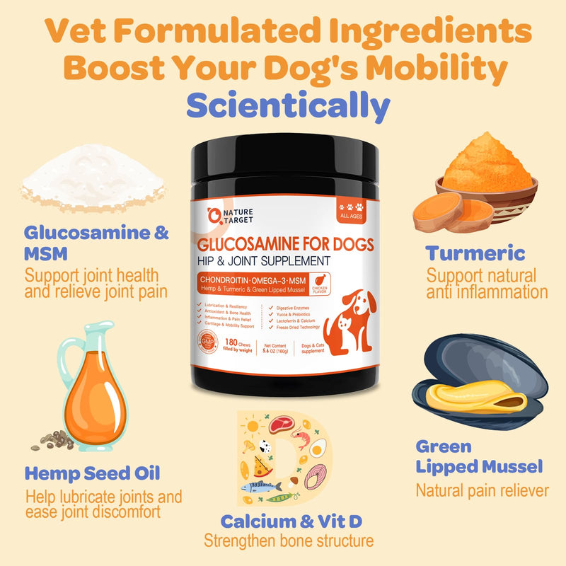 Multivitamin for Dogs Soft Chews & Glucosamine for Dogs 180 Counts