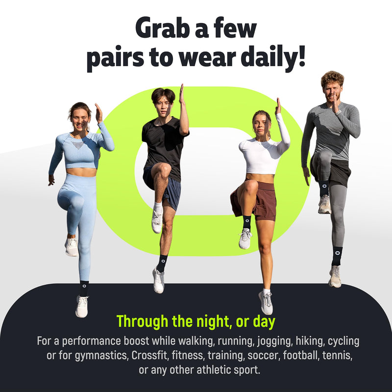 Ankle Compression Sleeve for Women & Men (Pair) – Ankle Brace for Sprain, Swelling, Achilles Tendon – Ankle Support Open Toe Plantar Fasciitis Socks for Foot Arch Support & Pain Relief Medium (Men's 7-10 / Women's 8-11) Black - BeesActive Australia