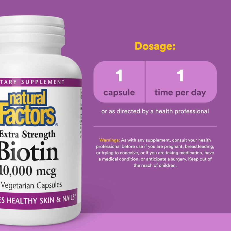 Natural Factors Biotin 10000Mcg, 60 CT 60 Count (Pack of 1)