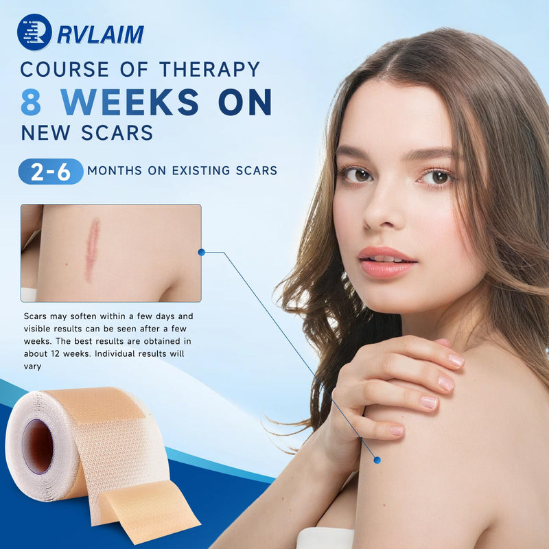 Rvlaim Silicone Scar Sheets, Silicone Scar Tape(1.8” x 157” Roll 4M), Silicone Scar Sheets for Surgical Scars, Keloid Bump Removal, Stretch Marks Removal, C-Section, Burn et - BeesActive Australia